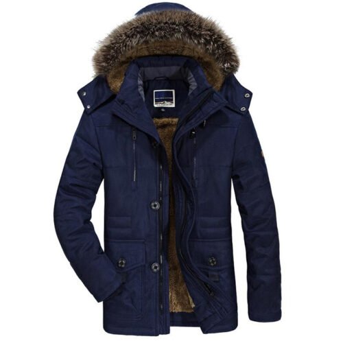 Winter Jacket Men Plus Size 5XL 6XL Cotton Padded Warm Parka Coat Casual Faux Fur Hooded Fleece Long Male Jacket Windbreaker Men 3
