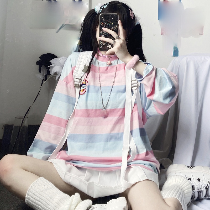 harajuku Long Sleeve T Shirt girl Christmas Topspring autumn embroidery stripe Tops Tees Women full Sleeve T-shirt Casual Female 4 harajuku Long Sleeve T Shirt girl Christmas Topspring autumn embroidery stripe Tops Tees Women full Sleeve T-shirt Casual Female 4