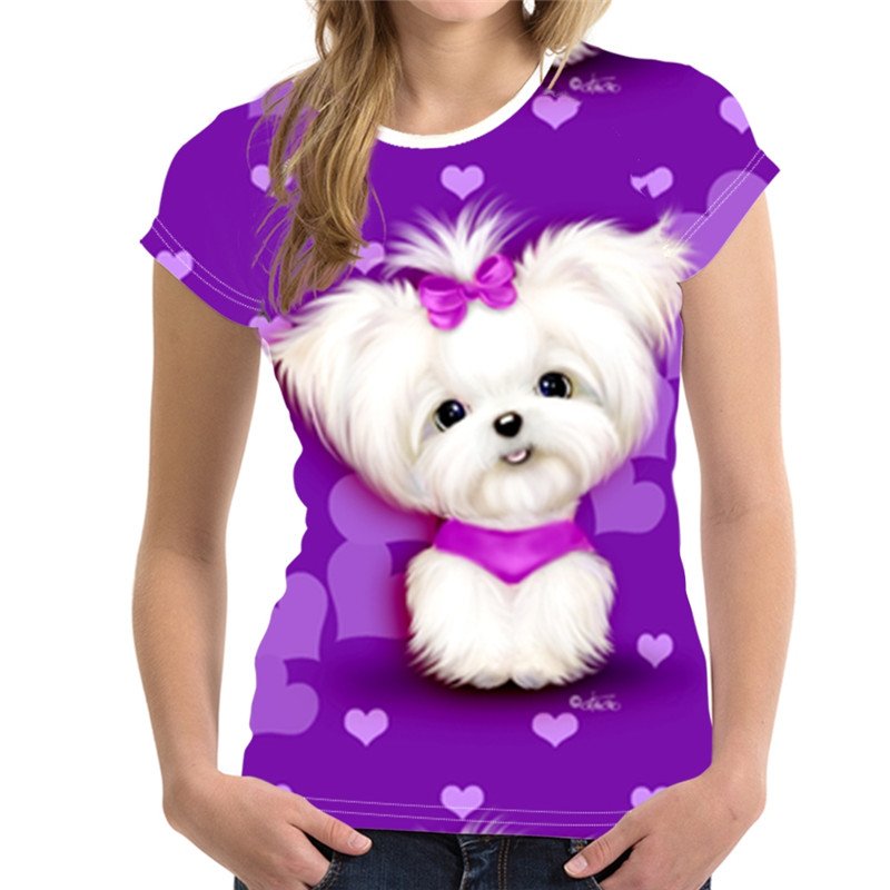 Fashion Lovely Dog 3D Print Women Ladies Girls T-Shirt Animal Harajuku Round Neck Short Sleeve Unisex Summer Tops & Tees XXS-6XL 5 Fashion Lovely Dog 3D Print Women Ladies Girls T-Shirt Animal Harajuku Round Neck Short Sleeve Unisex Summer Tops & Tees XXS-6XL 5